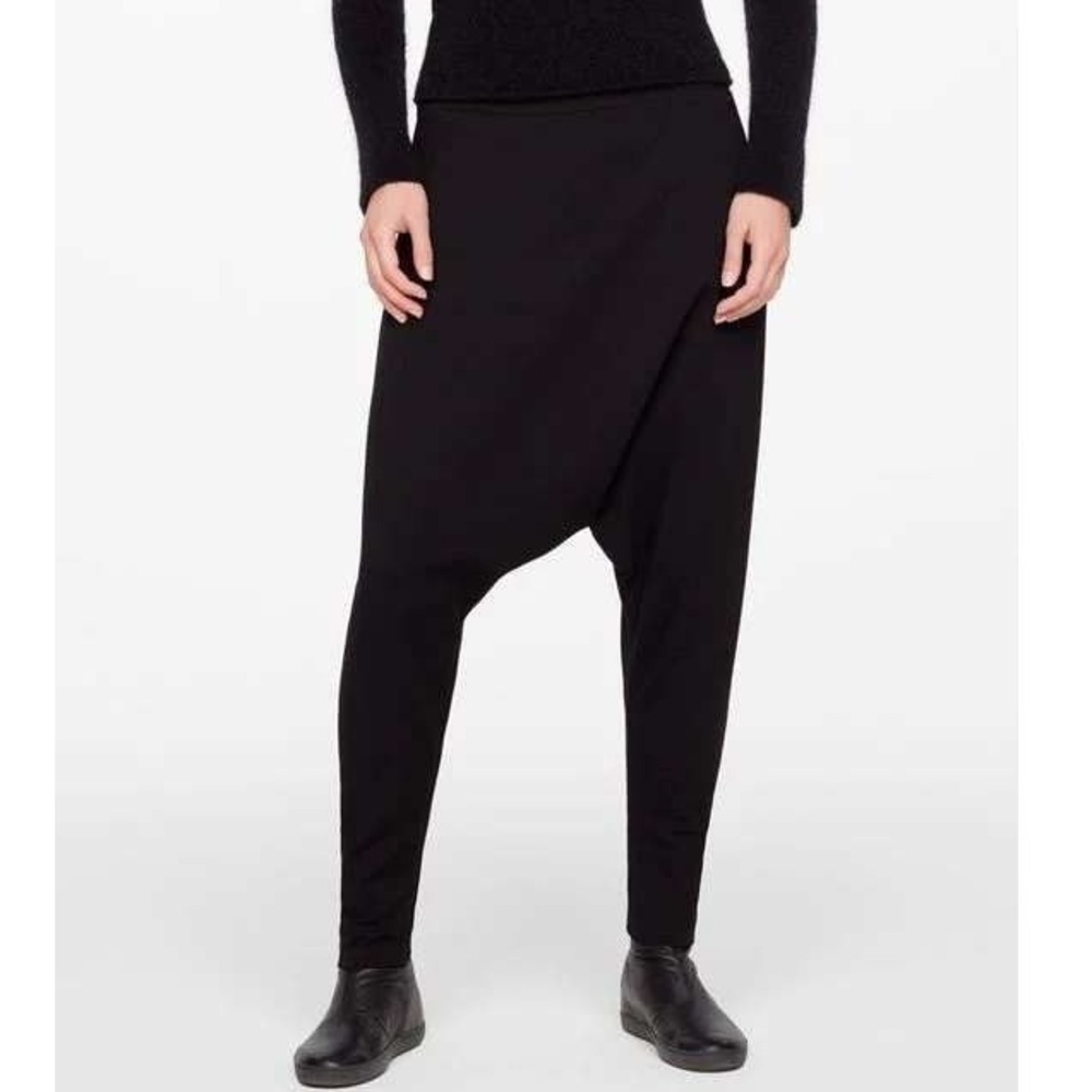 Sarah Pacini‎ Sarouel Pants Gray Asymmetric Wrap Front Drape Made in Italy Large